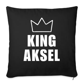 Aksel Namensbuchstabe Ein König Krone Väter T-Shirt Männer - Sofakissenbezug 45 x 45 cm - Schwarz - Vorne