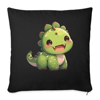 Dino Saurier Dinosaurier - Sofakissenbezug 45 x 45 cm - Schwarz - Vorne