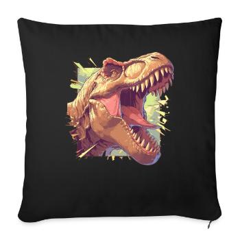 Dino Saurier Dinosaurier - Sofakissenbezug 45 x 45 cm - Schwarz - Vorne