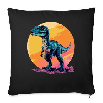 Dino Saurier Dinosaurier - Sofakissenbezug 45 x 45 cm - Schwarz - Vorne