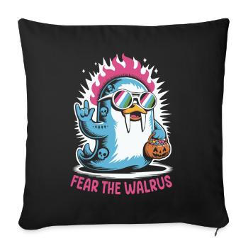 Walrus Punk Rocker Halloween - Sofa pillowcase 17,3'' x 17,3'' (45 x 45 cm) - black - Front