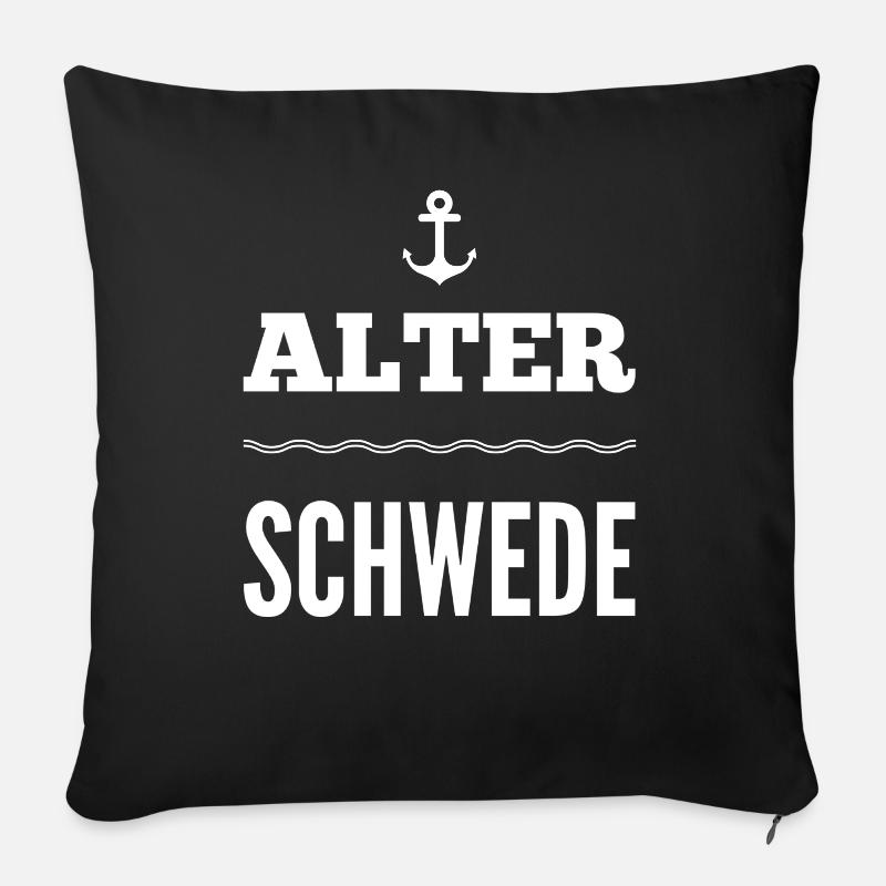 Alter Schwede - Lustiger Spruch - Funny - Sofakissenbezug 45 x 45 cm - Schwarz