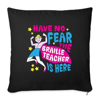 Braille Teacher Braille Dotum - Sofa pillowcase 17,3'' x 17,3'' (45 x 45 cm) - black - Front
