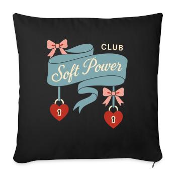 Coquette Aesthetic Bow Pattern Girly Pastel - Sofa pillowcase 17,3'' x 17,3'' (45 x 45 cm) - black - Front