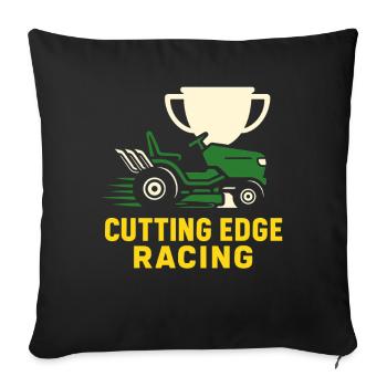 Tondeuse à gazon Tondeuse à gazon Racing Tondeuse à gazon de course - Housse de coussin décorative 45 x 45 cm - noir - Devant