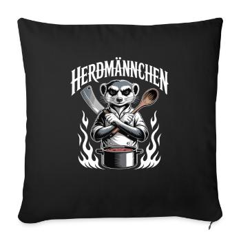 Herdmännchen kochen lustiger Koch Herdmännchen - Sofa pillowcase 17,3'' x 17,3'' (45 x 45 cm) - black - Front