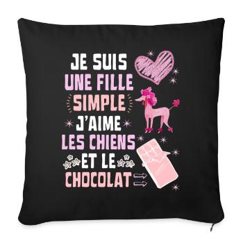 I'm a Simple Dogs and Chocolate Girl - Sofa pillowcase 17,3'' x 17,3'' (45 x 45 cm) - black - Front