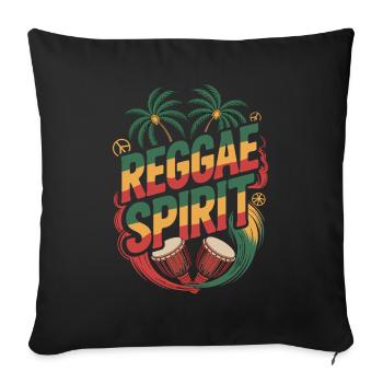  Reggae Spirit Tropische Palmen Djembe Trommeln - Housse de coussin décorative 45 x 45 cm - noir - Devant