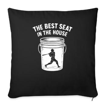 Der beste Platz im Haus Bucket Dad Baseball Dad - Sofakissenbezug 45 x 45 cm - Schwarz - Vorne
