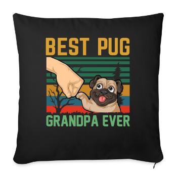 Meilleure chemise de grand-père carlin de tous les temps - Fête des pères vintage - Housse de coussin décorative 45 x 45 cm - noir - Devant
