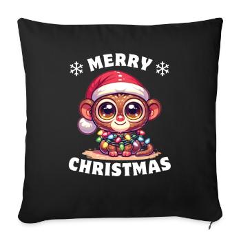Fées de Noël Tarsier - Housse de coussin décorative 45 x 45 cm - noir - Devant