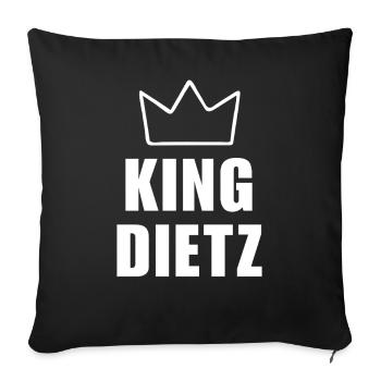 Dietz Name with Letter D - King Crown Shirt - Sofa pillowcase 17,3'' x 17,3'' (45 x 45 cm) - black - Front