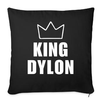 T-shirt avec le nom Dylon et la lettre D - King Crown - Housse de coussin décorative 45 x 45 cm - noir - Devant