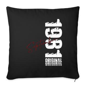 44e anniversaire Original septembre 1981 - Housse de coussin décorative 45 x 45 cm - noir - Devant