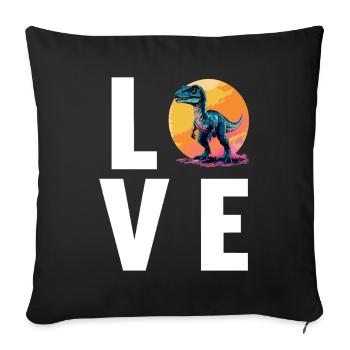 Dino Saurier Dinosaurier - Sofakissenbezug 45 x 45 cm - Schwarz - Vorne