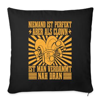 Pas parfait mais proche d'un clown de cirque - Housse de coussin décorative 45 x 45 cm - noir - Devant