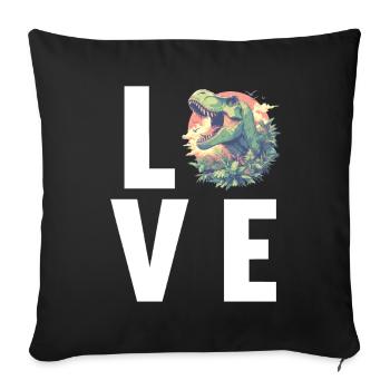 Dino Dinosaur Dinosaur - Sofa pillowcase 17,3'' x 17,3'' (45 x 45 cm) - black - Front