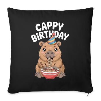 Capybara Ramen Capy Birthday Cappy Birthday - Sofa pillowcase 17,3'' x 17,3'' (45 x 45 cm) - black - Front