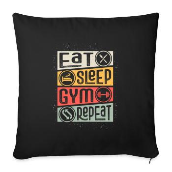 Motif d'entraînement énergique avec des symboles emblématiques - Housse de coussin décorative 45 x 45 cm - noir - Devant