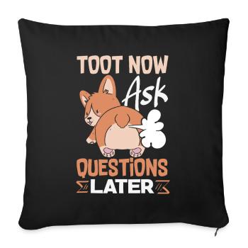 Public Fart Funny Inappropriate - Sofa pillowcase 17,3'' x 17,3'' (45 x 45 cm) - black - Front