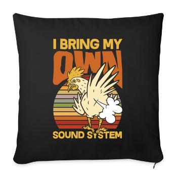 Public Fart Funny Inappropriate - Sofa pillowcase 17,3'' x 17,3'' (45 x 45 cm) - black - Front