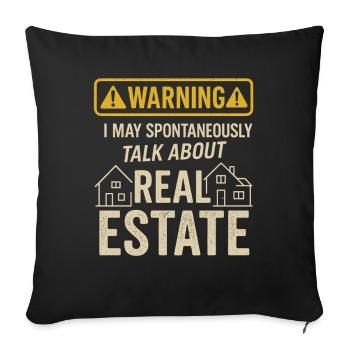 I am from Sugar &amp; Spice and Real Estate Consulting - Sofa pillowcase 17,3'' x 17,3'' (45 x 45 cm) - black - Front
