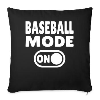Mode baseball activé – Pour les joueurs et les vrais fans - Housse de coussin décorative 45 x 45 cm - noir - Devant