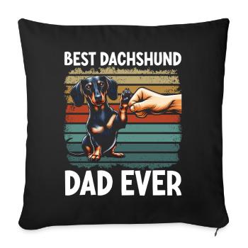 Dachshund Dad Dachshund Design Men Father's Day - Sofa pillowcase 17,3'' x 17,3'' (45 x 45 cm) - black - Front