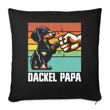 Dachshund Dad Dog Motif Funny Father's Day Teckel - Sofa pillowcase 17,3'' x 17,3'' (45 x 45 cm) - black - Front