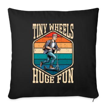 Scooter Tiny Wheels Huge Fun Motorcycle Lover - Sofa pillowcase 17,3'' x 17,3'' (45 x 45 cm) - black - Front