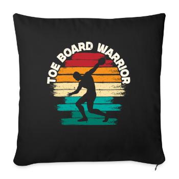 Lancer du poids Lancer du poids Toe Board Warrior - Housse de coussin décorative 45 x 45 cm - noir - Devant