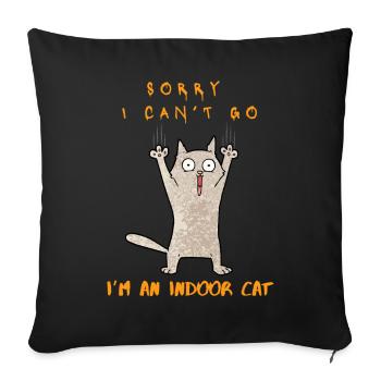 Funny Introvert Cat Lover Meme I’m An Indoor Cat - Sofa pillowcase 17,3'' x 17,3'' (45 x 45 cm) - black - Front