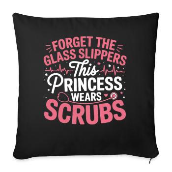 Citation de la princesse au look broussailleux - Housse de coussin décorative 45 x 45 cm - noir - Devant
