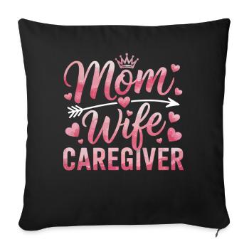 Mother Daughter Heart Motif - Sofa pillowcase 17,3'' x 17,3'' (45 x 45 cm) - black - Front