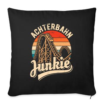 Roller Coaster Junkie - Adrenaline Fan - Looping - Sofa pillowcase 17,3'' x 17,3'' (45 x 45 cm) - black - Front