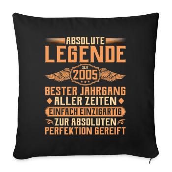 20e anniversaire - Légende depuis 2005 - Housse de coussin décorative 45 x 45 cm - noir - Devant