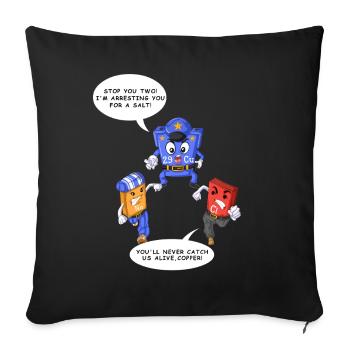 Professeur de chimie drôle – Elents du tableau périodique - Housse de coussin décorative 45 x 45 cm - noir - Devant