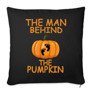 The Man Behind Pumpkin Footprint Halloween Shirt - Sofa pillowcase 17,3'' x 17,3'' (45 x 45 cm) - black - Front