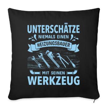 Heating Engineer Heating Construction Plumber Plumber - Sofa pillowcase 17,3'' x 17,3'' (45 x 45 cm) - black - Front