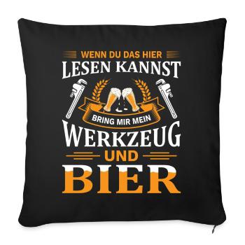 Heating Engineer Heating Construction Plumber Plumber - Sofa pillowcase 17,3'' x 17,3'' (45 x 45 cm) - black - Front