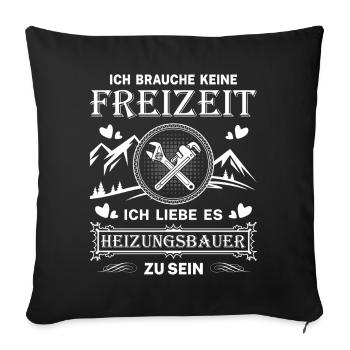 Heating Engineer Heating Construction Plumber Plumber - Sofa pillowcase 17,3'' x 17,3'' (45 x 45 cm) - black - Front