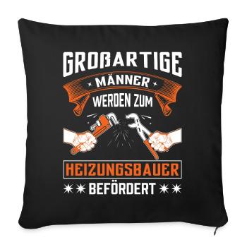 Heating Engineer Heating Construction Plumber Plumber - Sofa pillowcase 17,3'' x 17,3'' (45 x 45 cm) - black - Front