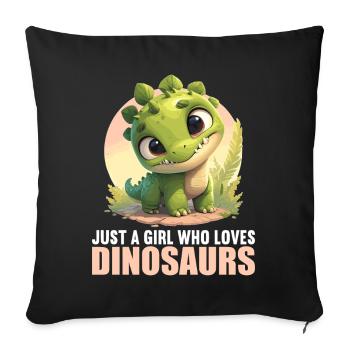 Dino Dinosaur Dinosaur - Sofa pillowcase 17,3'' x 17,3'' (45 x 45 cm) - black - Front