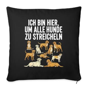 Humorous dog motif with text - Sofa pillowcase 17,3'' x 17,3'' (45 x 45 cm) - black - Front
