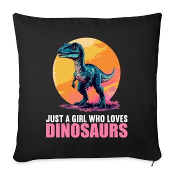 Dino Dinosaur Dinosaur - Sofa pillowcase 17,3'' x 17,3'' (45 x 45 cm) - black - Front