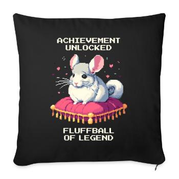 Achievement: Legends Fluffy Ball | Chinchilla - Sofa pillowcase 17,3'' x 17,3'' (45 x 45 cm) - black - Front