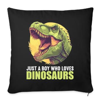 Dino Dinosaur Dinosaur - Sofa pillowcase 17,3'' x 17,3'' (45 x 45 cm) - black - Front