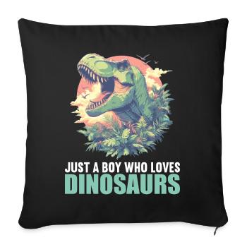 Dino Dinosaur Dinosaur - Sofa pillowcase 17,3'' x 17,3'' (45 x 45 cm) - black - Front