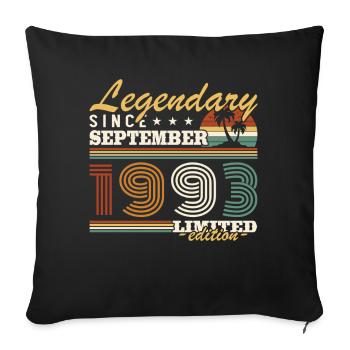 September 1993 Vintage Birthday Gift - Sofa pillowcase 17,3'' x 17,3'' (45 x 45 cm) - black - Front