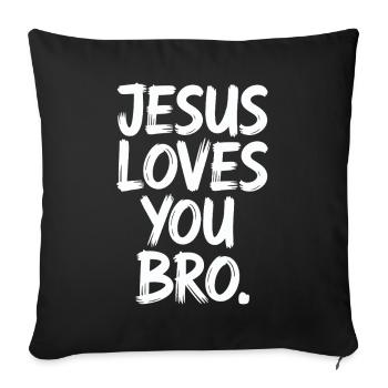 Jesus Loves You Brother Inspirational Message - Sofa pillowcase 17,3'' x 17,3'' (45 x 45 cm) - black - Front